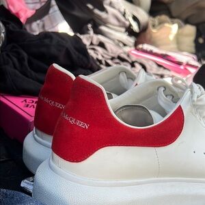 Alexander McQueen Women's White and Red Sneakers